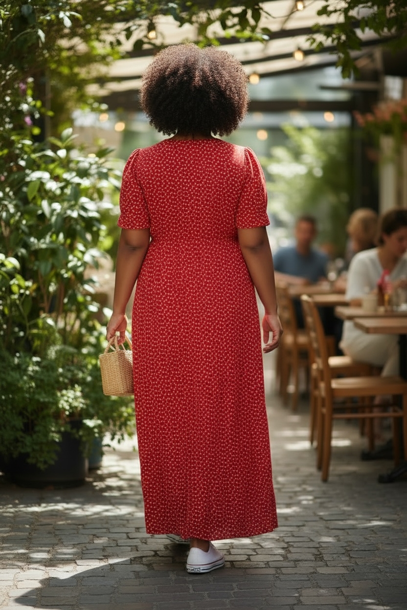 Casual Red Maxi Dress