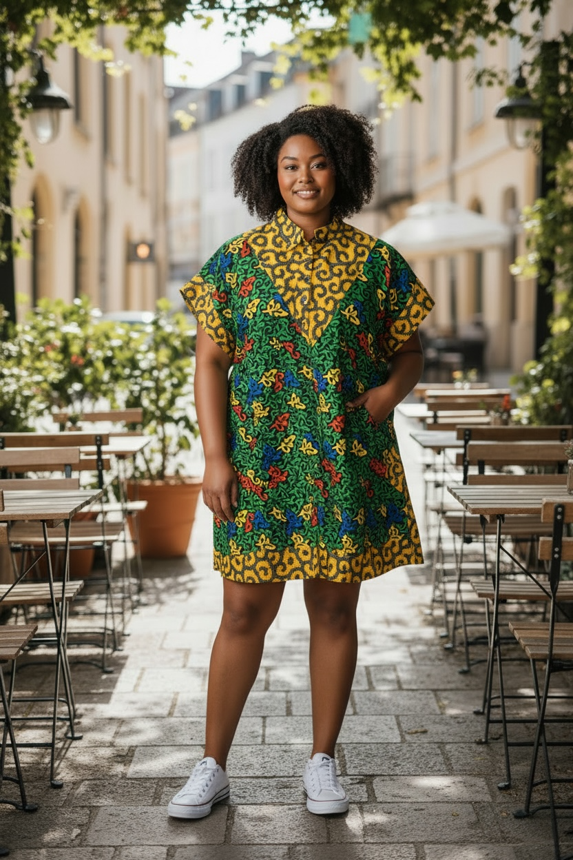 African Inspired Shirt Dress