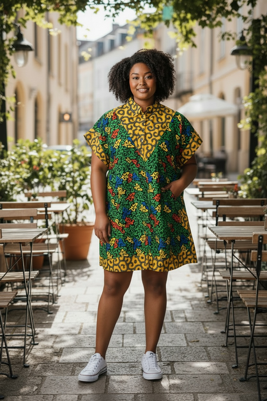 African Inspired Shirt Dress