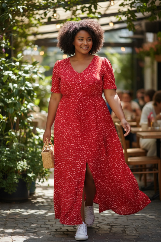 Casual Red Maxi Dress
