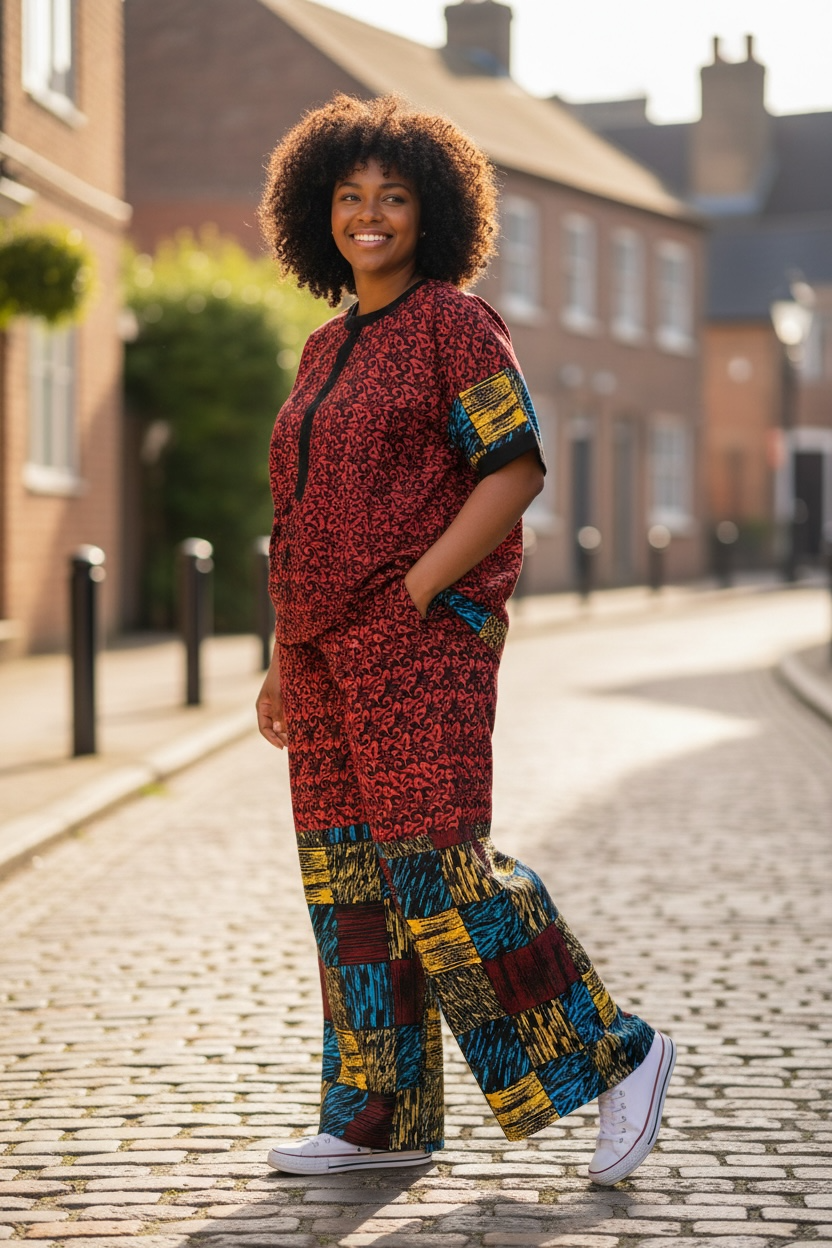 Two-Piece Geometric Casual Set